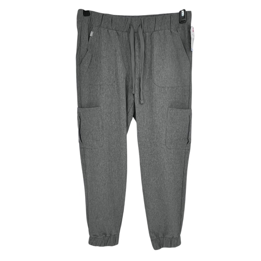 Hanes Comfort Fit Scrubs Unisex Large Gray Cargo Jogger Pants Healthcare Uniform